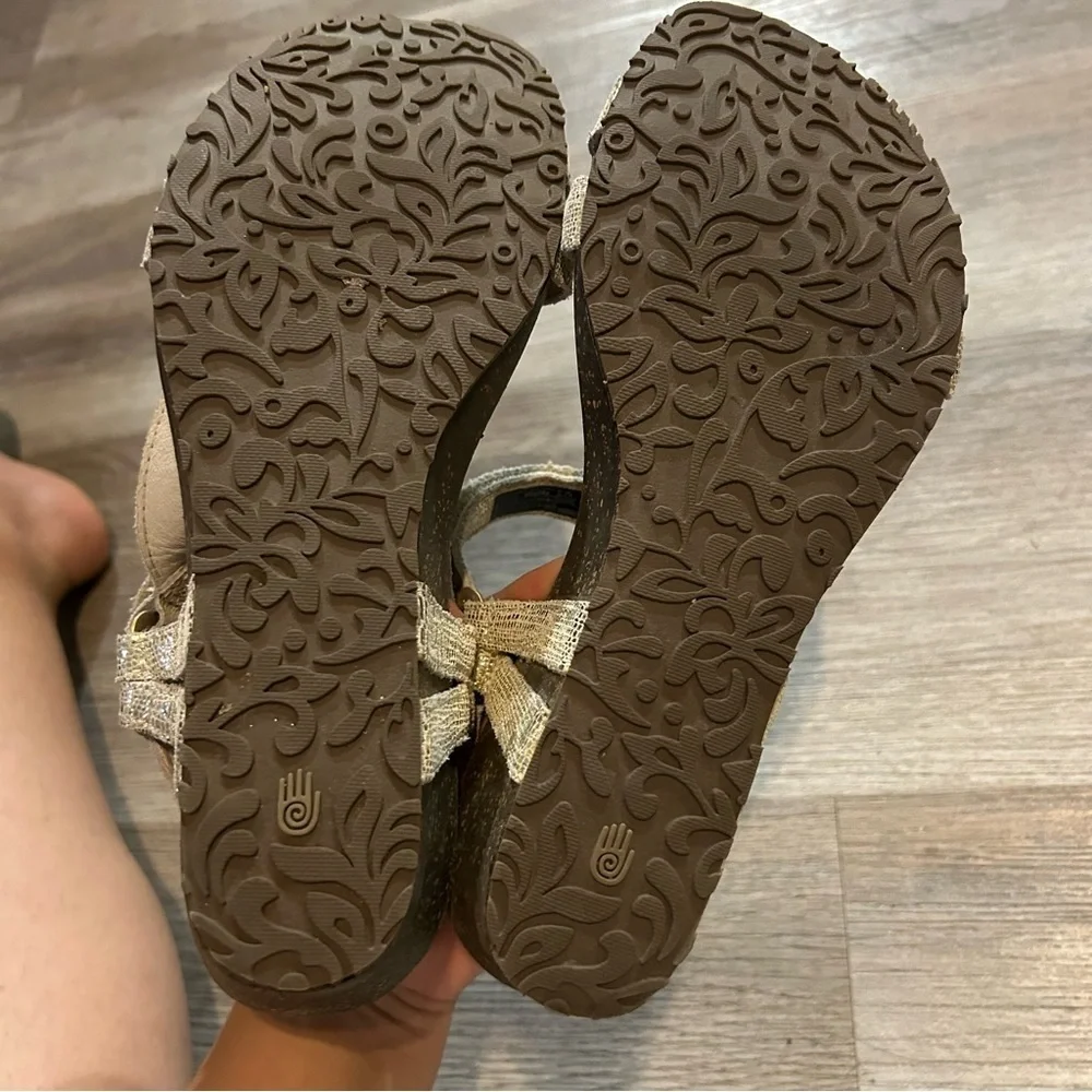 TEVA Ventura Leather Cork Wedge 2 Rialto Sandals Metallic